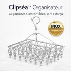 Varal de 40 Clips Inox Retrátil Prendedor Roupas Íntimas Meias Cabide Portátil Lavanderia Compacta