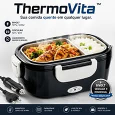 Marmita Elétrica Térmica 1,5L Bivolt 12V 24V 127V 220V Portátil Veicular E Residencial Aquecimento Rápido
