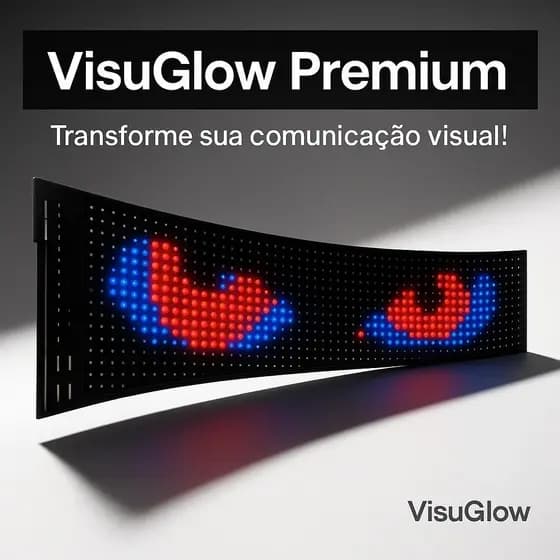 Painel Letreiro LED Programável 64x16 Matriz LED Flexível Bluetooth Controle Remoto Mensagens Loja