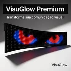 Painel Letreiro LED Programável 64x16 Matriz LED Flexível Bluetooth Controle Remoto Mensagens Loja