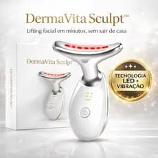Massageador Facial LED EMS Bivolt Aparelho Rosto Anti Rugas Flacidez Papada Vibração Tratamento Facial
