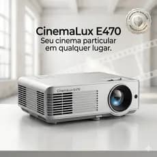 Projetor Portátil E470 HD Nativo 4500 Lumens WiFi Dual Bluetooth 5.0 150” Cinema Em Casa
