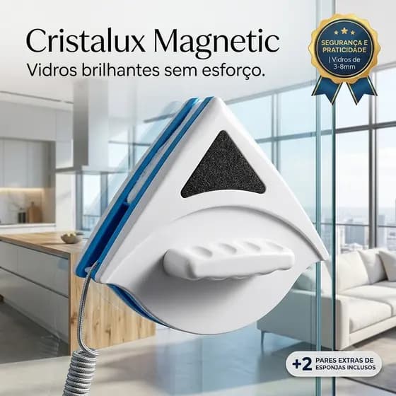 Limpador De Vidros Magnético Dupla Face 3-8mm Com Corda de Segurança Limpeza De Janelas