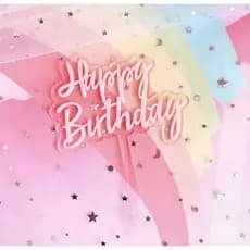 Topo de bolo | Acrílico | Feliz Aniversário|  Happy Birthday | Festa