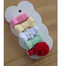 mini laçinho de  bebê laço  de menina kit 5 acessório bico pato coloridos de fita. .