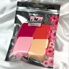 Kit esponja maquiagem quatro unidades exagono mandala make up