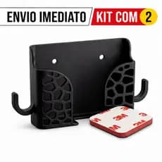 Kit 2 Suporte De Celular Organizador de Parede com Ganchos Duplos 3m Pendurar