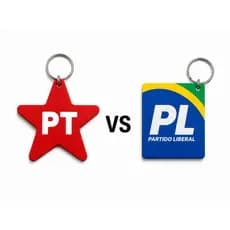 Kit Chaveiro PT ou PL Partido dos Trabalhadores Partido Liberal Chaveiro Político Acessório