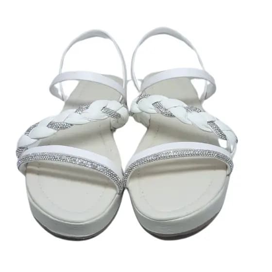 Sandália Feminina Flatform Strass Trança Luxo 34 ao 39