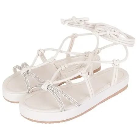 Sandalia Feminina Flatform De Amarrar Strass Birken  34 Ao 39 200/006GRN
