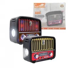Rádio Retro 3W Bluetooth 5.1 com Lanterna Eletromex EL-1303