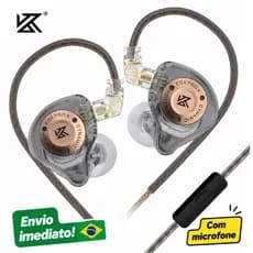 Fone KZ EDX Pro X com microfone ORIGINAL | Com fio HiFi Grave Potente In Ear 2Pin 3.5mm Gamer Musica
