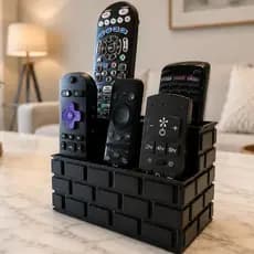Organizador para Controles de TV, Ar-Condicionado e TV Box | Suporte Premium | Estilo Tijolos