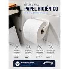 Suporte para Papel Higiênico sem parafuso – Praticidade e Design Inteligente