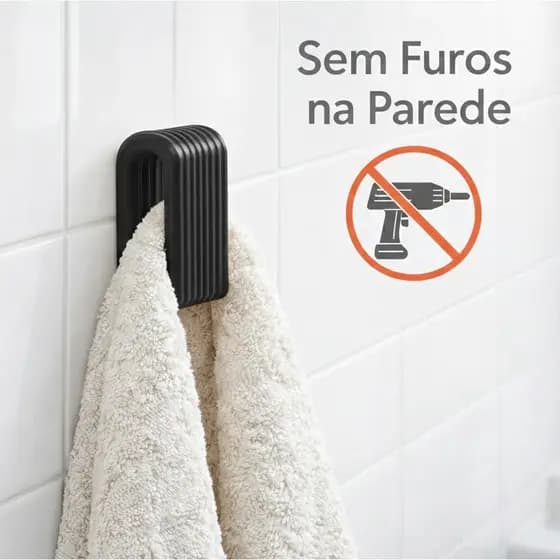 Gancho Suporte para Toalhas Panos Resistente Com Fita 3M Para Toalhas Roupas Variado Premium