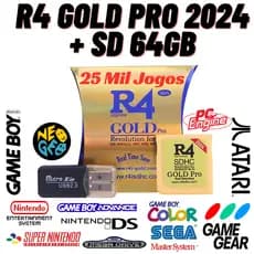 Cartão Cartucho R4 Gold Pro 2026 Sd 64gb 25000 Ds 2ds 3ds