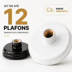 Soquete Bocal E27 Lâmpada Bivolt Plafon Branco Preto Tipo Porcelana Plafonier Teto Rabicho