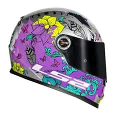 CAPACETE LS2 FF358 CLASSIC DREAMCATCHER CINZA PRATA LILÁS AMARELO FEMININO