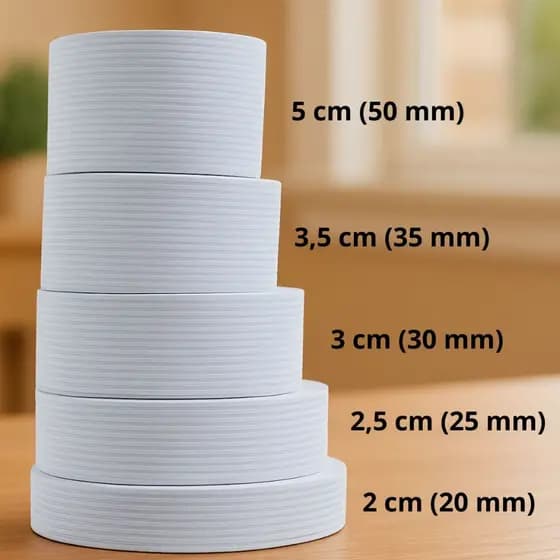Faixa Elástica 25 m na Cor Branco Para Costura de Roupa e Acessórios.Elástico de Embutir