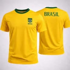 Camisa do Brasil Masculina Feminina Unissex da Copa Amarela Torcedor Seleção HEXA 2026