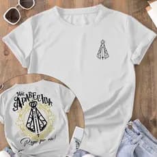 Camiseta Tradicional  Jesus Maria Mãe Aparecida Religiosa Cristã Igreja Fé  100% Algodão