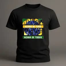 Camiseta Masculina Brasil Acima De Tudo | Bolsonaro 100% Algodão | Conforto e Estilo envio rapido