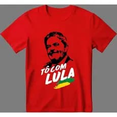 Camisa Personalizada Política Tô Com Lula 100% Algodão Entrega imediata