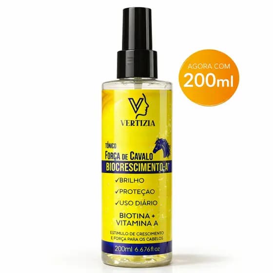 Tônico Capilar Força de Cavalo Vertizia 200ml Crescimento Capilar Biotina Anti Queda