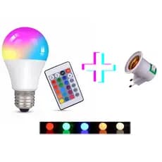 Lampada Mais Suporte Cromoterapia 16 Cores Controle Remoto