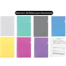 Pasta Em L Transparente Tamanho A4 Documentos Arquivos 50 e 80 Unidades