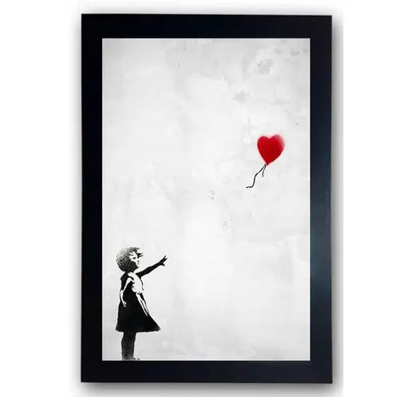 Lindo Quadro Banksy Moldurado Com Vidro 30x40 cm Cod.1