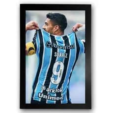 Quadro Luis Suárez Grêmio moldurado Grande 30x40 cm A3 cod.5