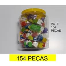 Pote 154 Blocos de Montar Infantil Meninas e Meninos Didático