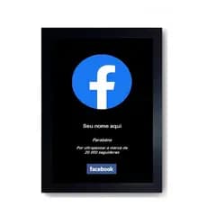 Quadro Placa 20.000 Inscritos Facebook Personalizado