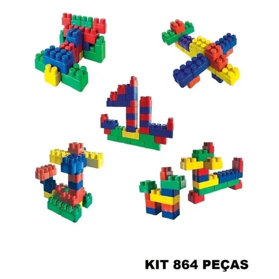 Mini Kit Blocos De Montar 864 Peças Brinquedo Infantil