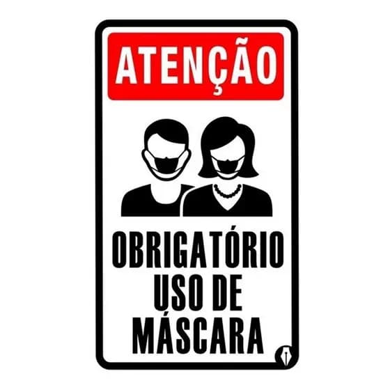 Adesivo Obrigatório Uso De Mascara 20x30 Cm