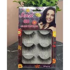Cartela De Cílios Postiços 8D Senzi Com 3 Pares