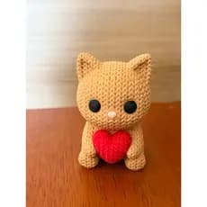 Gatinho Decorativo 3D Presente Criativo Estil Tricô Amigurumi