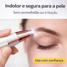 Caneta Depiladora Elétrica para Sobrancelhas USB – Indolor, Precisa e Portátil com Led