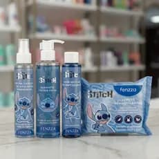 Kit Skincare Stitch com 4 Itens - Sabonete, Agua Micelar, Bruma, Lenço Demaquilante - Fenzza
