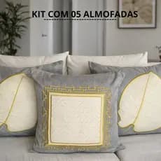 Kit Capas de Almofadas Bordadas linho 45X45 | 5 Peças