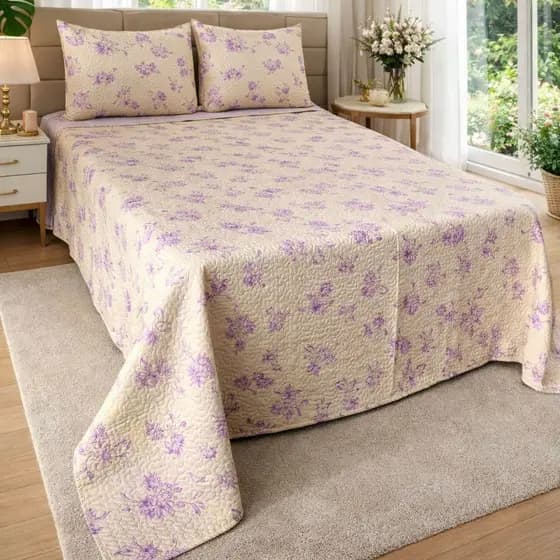 Kit Cobre Leito Casal Padrão Box Dupla Face 3 Peças c/ fronhas Elegante