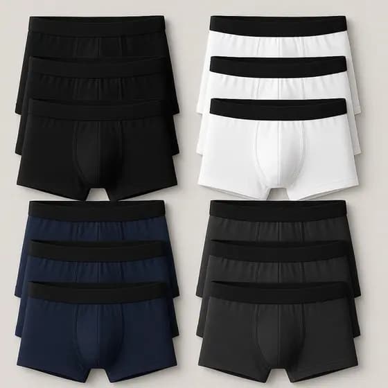 Kit 12 Cuecas Boxer Masculinas Algodão Confortável Elástico Largo P ao GG Variadas