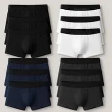 Kit 12 Cuecas Boxer Masculinas Algodão Confortável Elástico Largo P ao GG Variadas