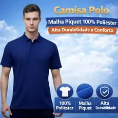Camisa Polo - Malha Piquet 100% Poliéster | Alta Durabilidade e Conforto