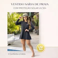 Vestido Saída de Praia com Proteção Solar UV 50+ - Conforto, Estilo e Segurança para Você!