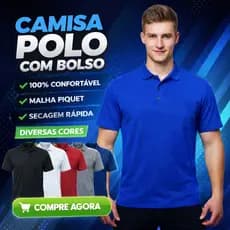 Camisa Polo Masculina Piquet - Estilo Clássico com Bolso