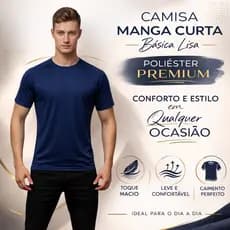 Camisa Manga Curta Básica Lisa Poliéster Premium - Conforto e Estilo em Qualquer Ocasião
