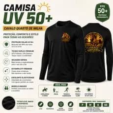 Camisa Uv +50 Cavalo Quarto de Milha Frente e Costas