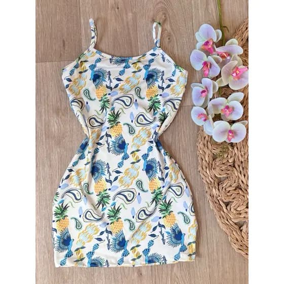 Vestido Comfort estampa pineapple